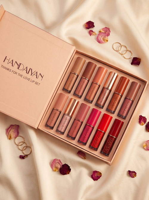 HANDAIYAN 12 Colors Matte Liquid Lipstick Set - Hamdiya cosmetics