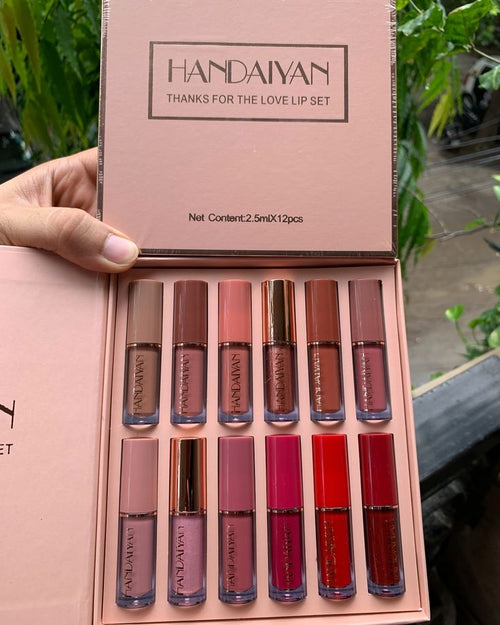 HANDAIYAN 12 Colors Matte Liquid Lipstick Set - Hamdiya cosmetics