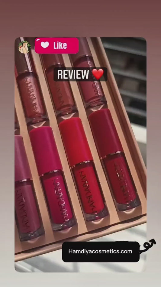 HANDAIYAN 12-Color Matte Liquid Lipstick Set | Pakistani Makeup Essentials